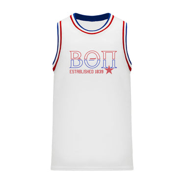 Beta Retro Block Basketball Jersey | Beta Theta Pi | Shirts > Jerseys