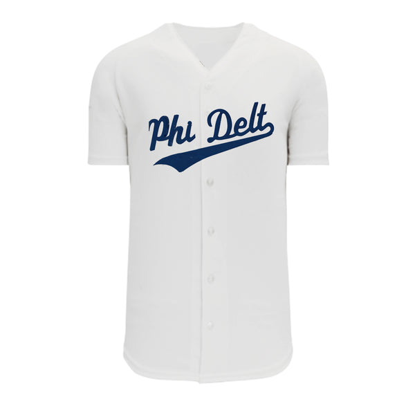 Delt Personalized White Mesh Baseball Jersey L / Delta Tau Delta