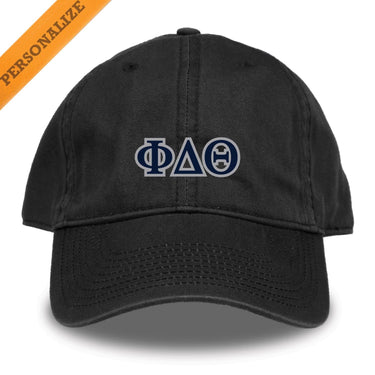 Phi Delt Personalized Black Hat | Phi Delta Theta | Headwear > Billed hats