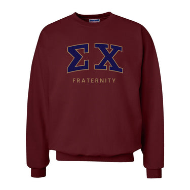 Sigma Chi Maroon Old School Crewneck