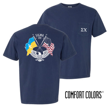 Sigma Chi Comfort Colors Navy Patriot tee | Sigma Chi | Shirts > Short sleeve t-shirts