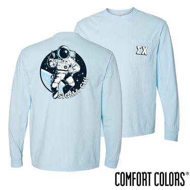 Sigma Chi Comfort Colors Space Age Long Sleeve Pocket Tee