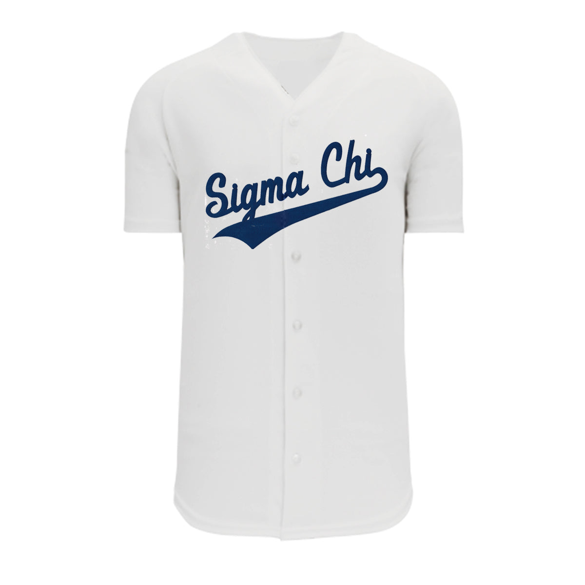 Sigma Chi White Mesh Baseball Jersey L / Sigma Chi