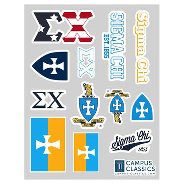 Sigma Chi Classic Sticker Sheet | Sigma Chi | Promotional > Stickers