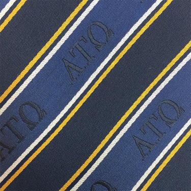 Sale! ATO Blue and Gold Striped Silk Bow Tie | Alpha Tau Omega | Ties > Bow ties