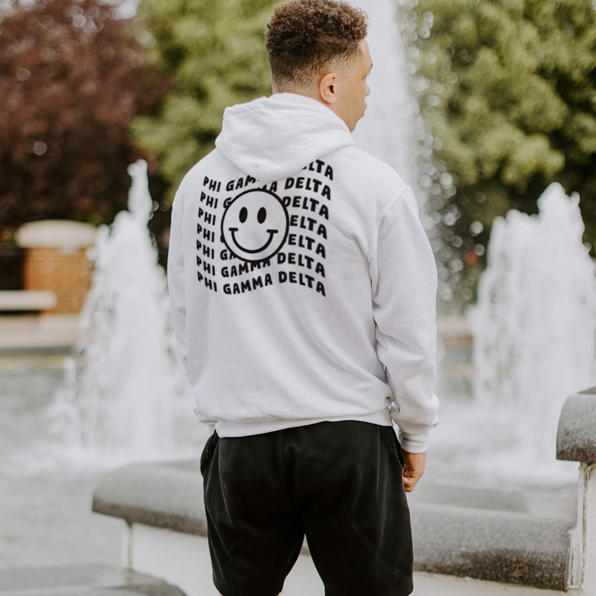 AGR White Smiley Hoodie – Campus Classics