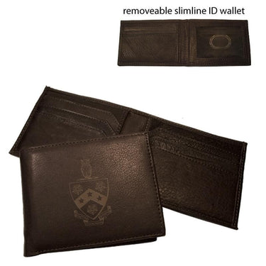 FIJI Brown Leather Crest Bi-Fold Wallet | Phi Gamma Delta | Bags > Wallets