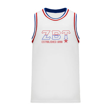 ZBT Retro Block Basketball Jersey | Zeta Beta Tau | Shirts > Jerseys