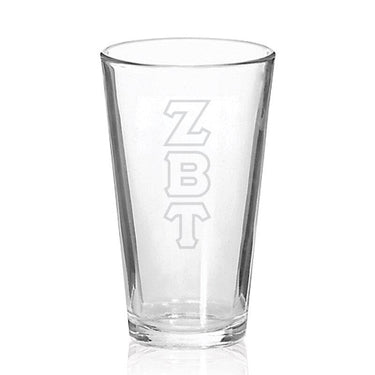 ZBT Engraved Fellowship Glass | Zeta Beta Tau | Drinkware > 15 ounce glasses