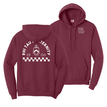 Phi Tau Retro Block Graphic Hoodie