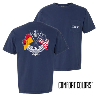 Phi Tau Comfort Colors Navy Patriot tee | Phi Kappa Tau | Shirts > Short sleeve t-shirts