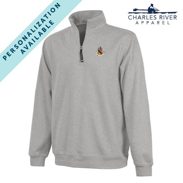 KDR Embroidered Crest Gray Quarter Zip | Kappa Delta Rho | Sweatshirts > 1/4 zip sweatshirts