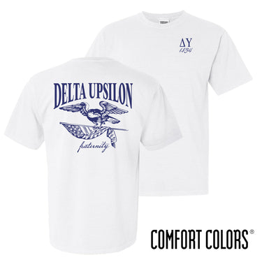 Delta Upsilon Comfort Colors Freedom White Short Sleeve Tee