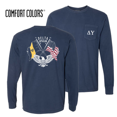 Delta Upsilon Comfort Colors Navy Patriot tee | Delta Upsilon | Shirts > Short sleeve t-shirts