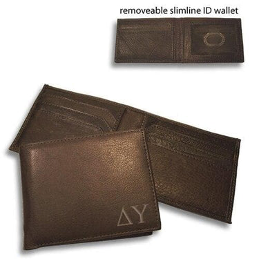 DU Brown Bi-Fold Greek Letter Wallet | Delta Upsilon | Bags > Wallets