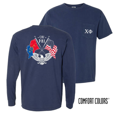 Chi Phi Comfort Colors Navy Patriot tee | Chi Phi | Shirts > Short sleeve t-shirts