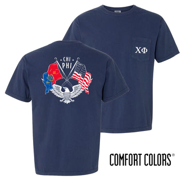 Chi Phi Comfort Colors Navy Patriot tee | Chi Phi | Shirts > Short sleeve t-shirts