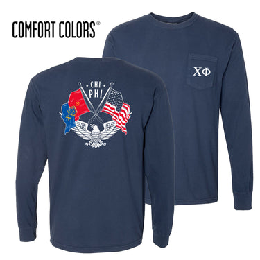 Chi Phi Comfort Colors Navy Patriot tee | Chi Phi | Shirts > Short sleeve t-shirts