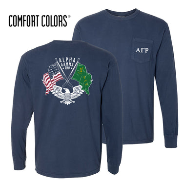 AGR Comfort Colors Navy Patriot tee | Alpha Gamma Rho | Shirts > Short sleeve t-shirts